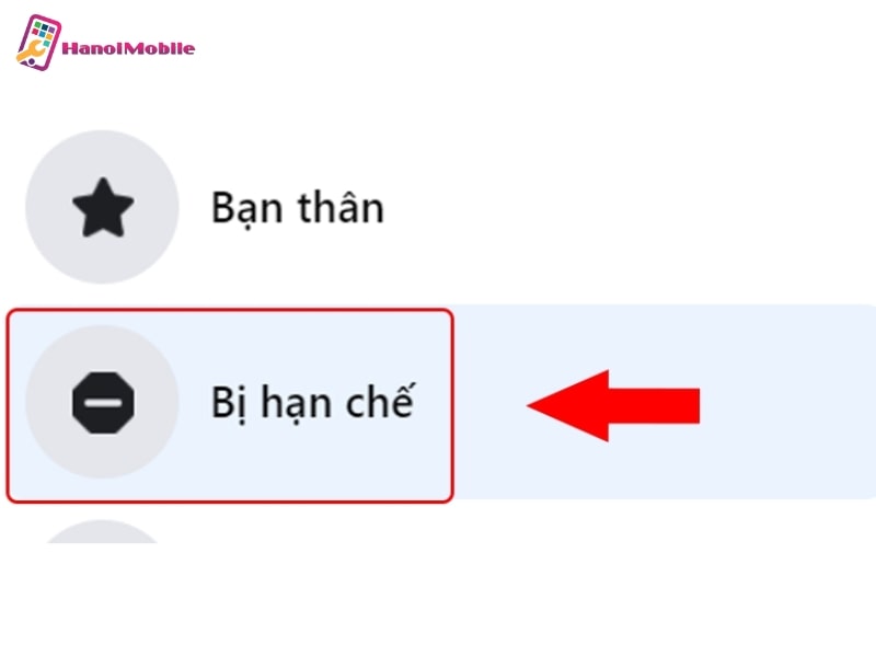 Cách xem bạn bè trong danh sách bị hạn chế